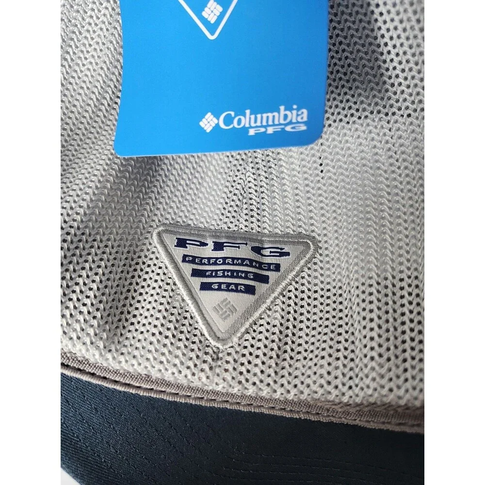 Columbia PFG Hat Cap Fitted Blue White Hiking Mesh Back Workwear Hiking Mens